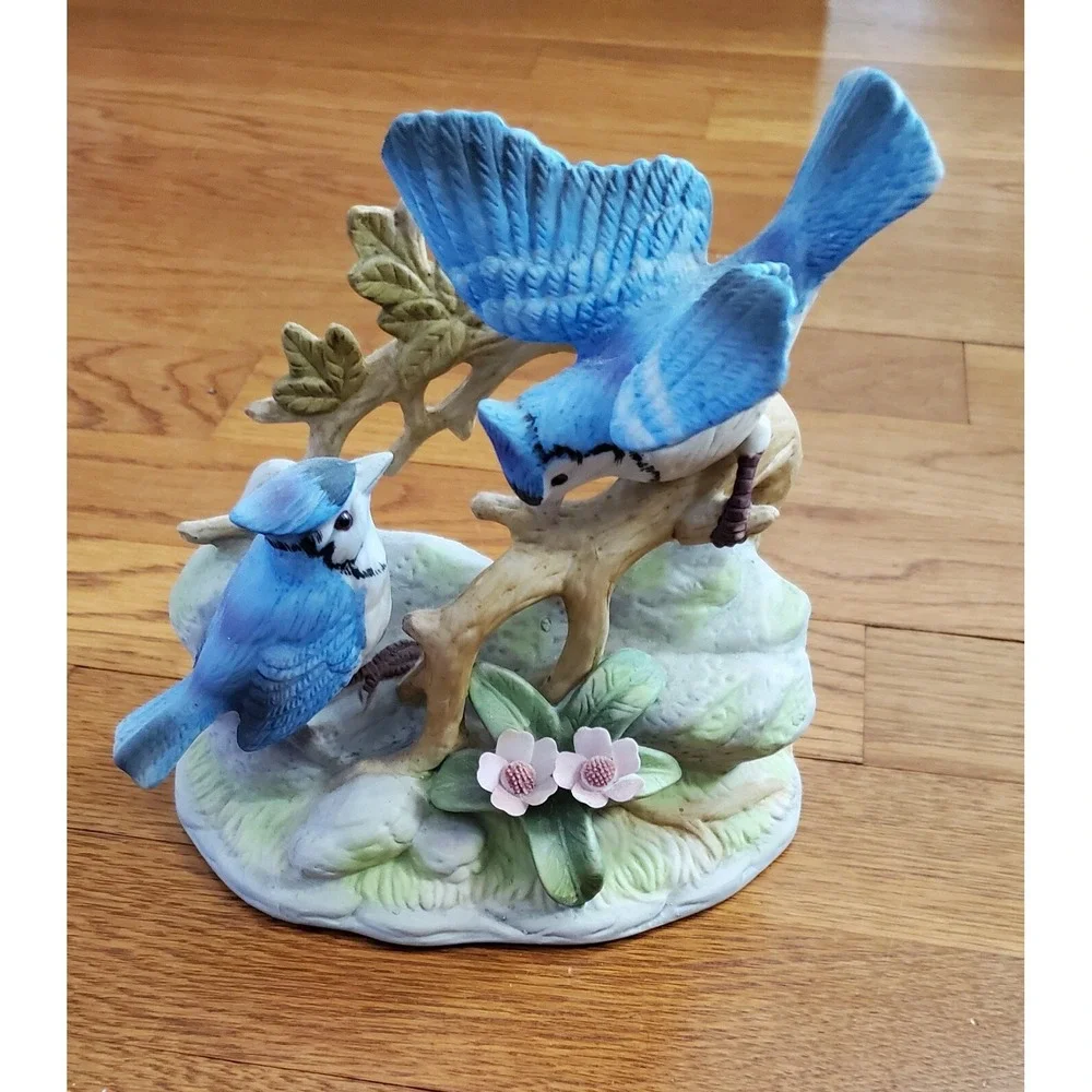 Vintage Bluebirds Porcelain Figurine